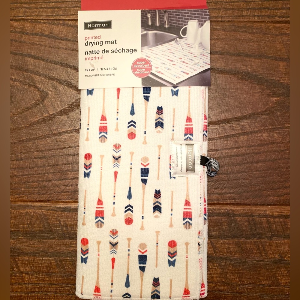 Oars & Paddle Dish Drying Mat & Rowing Kitchen Tea Towels Set, Nautical Ropes - Picture 5 of 15